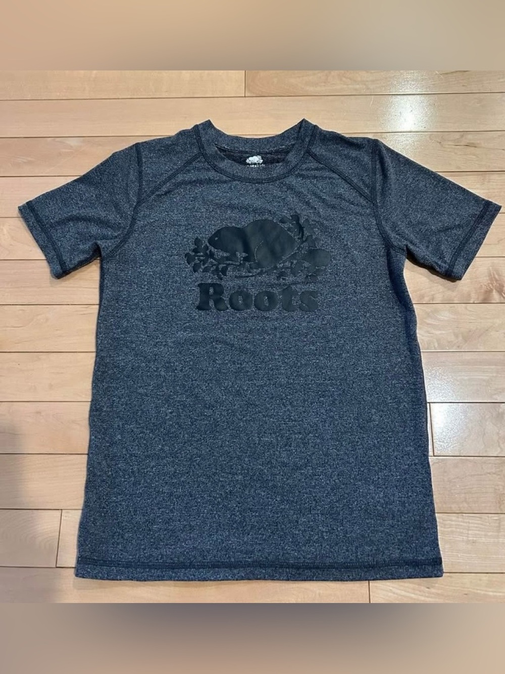 Roots Dark Heather Gray Logo Athletic Tee